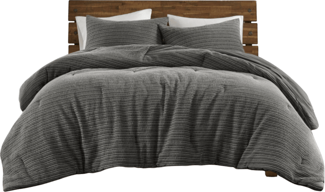 Lyon Waffle Washed 3-Pc. Comforter Set, King/California King