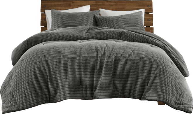 Lyon Waffle Washed 3-Pc. Comforter Set, Full/Queen