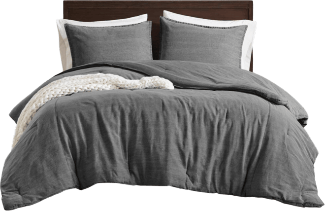 Mckenzie Twill Washed 3-Pc. Comforter Set, King/California King