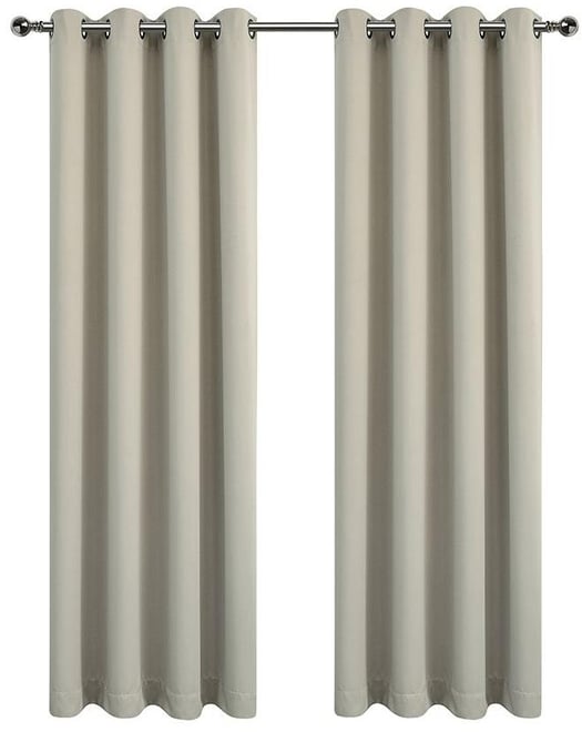 100% Hotel Blackout Thermal Insulated Grommet Curtains (2 Pack)