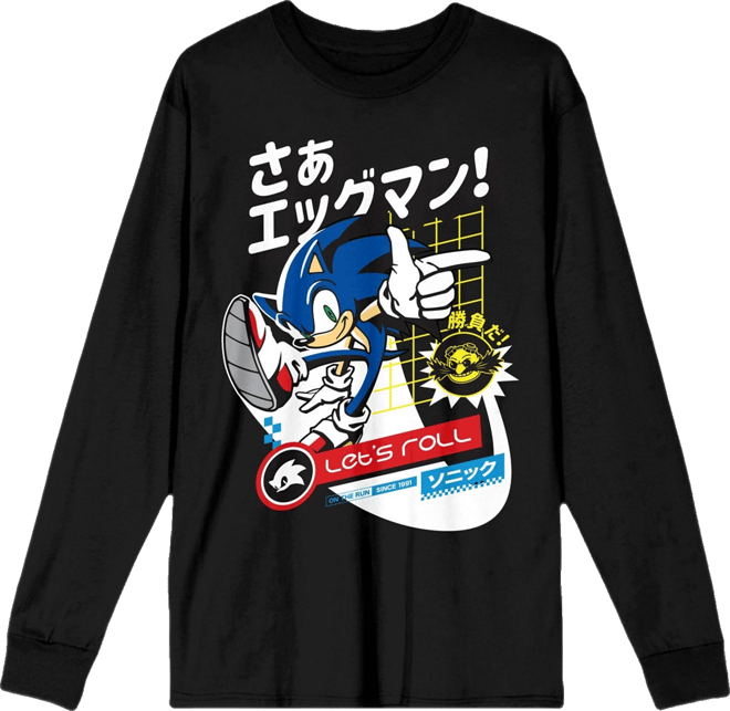 Men's Black Long Sleeve Shirt-Large