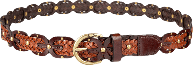Women's Western Double-e Link Braided Leather Belt