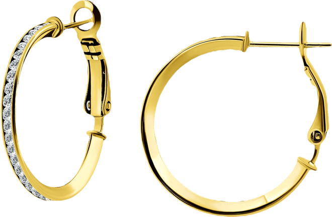 Cubic Zirconia Small Hoop Earrings, 1", Macy's Exclusive