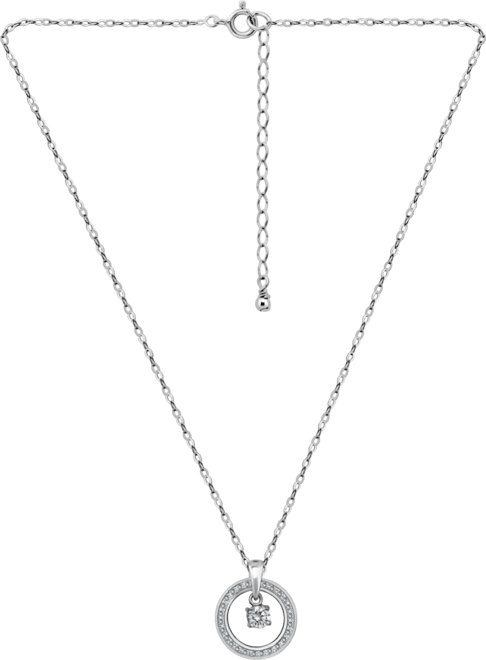 Cubic Zirconia Orbital Halo Pendant Necklace, 16" + 2" extender, Macy's Exclusive