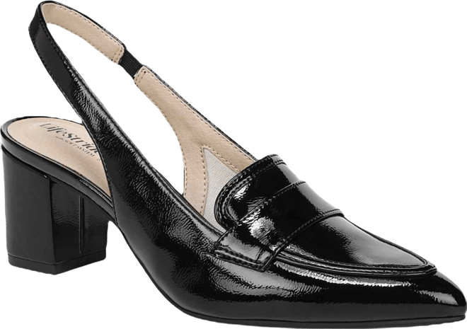 Women's Angel Pointed Toe Block Heel Slingback Pumps