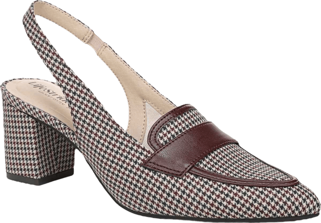 Women's Angel Pointed Toe Block Heel Slingback Pumps