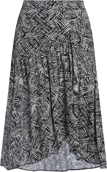 Plus Size Printed Crepe Faux Wrap Skirt