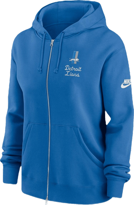 Women's Blue Detroit Lions Phoenix Rewind Full-Zip Hoodie