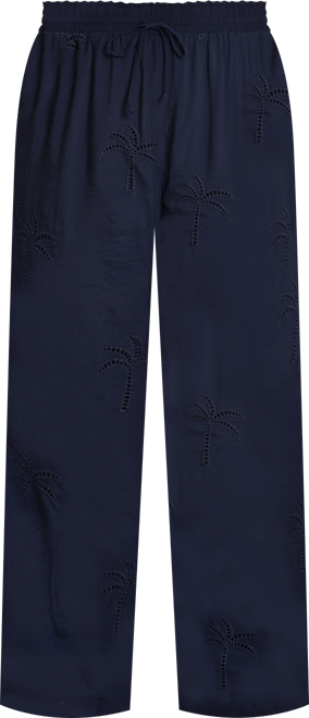 Plus Size Pull On Pants with Embroidery