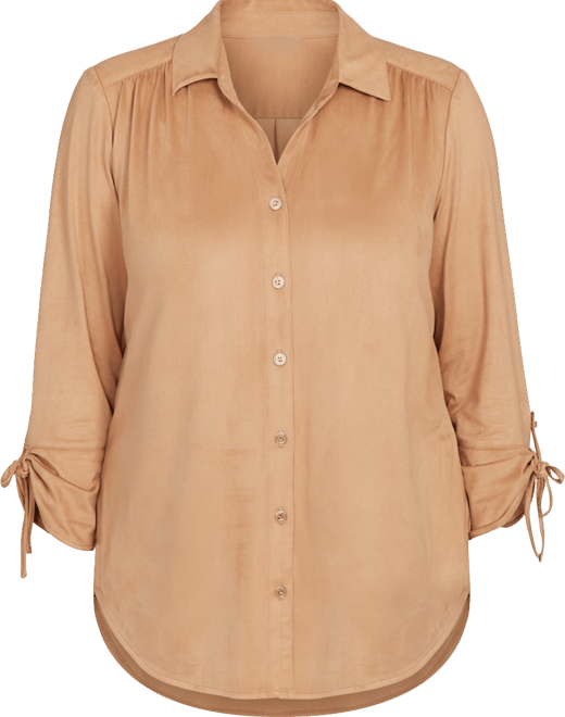 Women's Mount Laurel Button Front Faux Suede Top