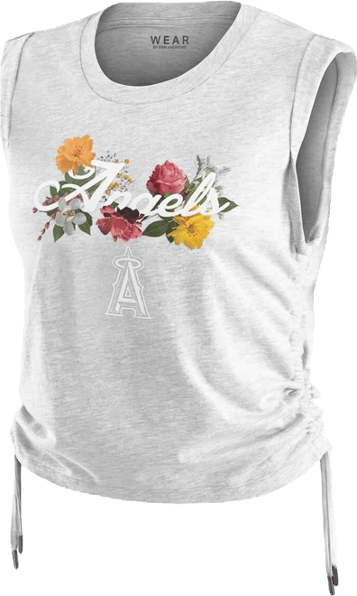 Women's Heather Gray Los Angeles Angels Cinched Tank Top