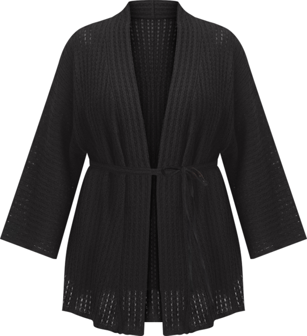 June + Vie Women's June + Vie Tie Waist Knitted Kimono