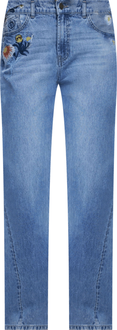 Women's Embroidered flower jeans