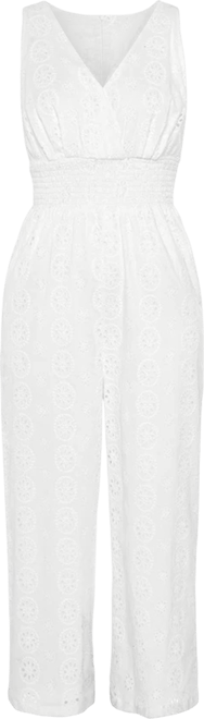 Women's Sleeveless Eyelet Jumpsuit