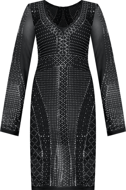 Women's Crystal Mesh Midi Dress
