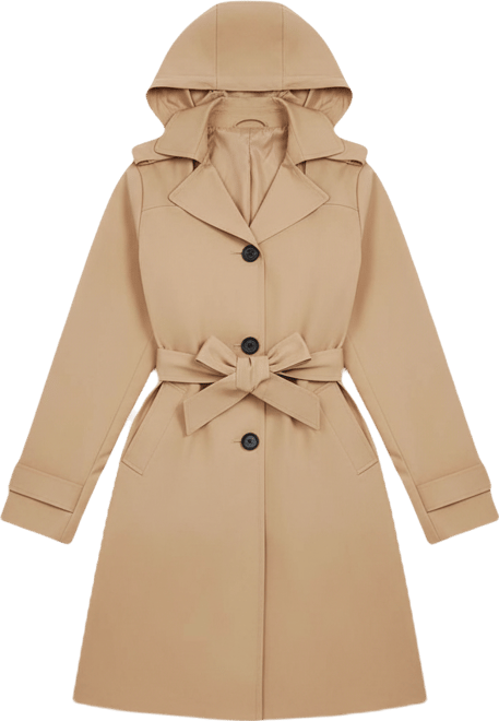 Women's Plus Size Ivy Water Resistant Hooded Trench Coat