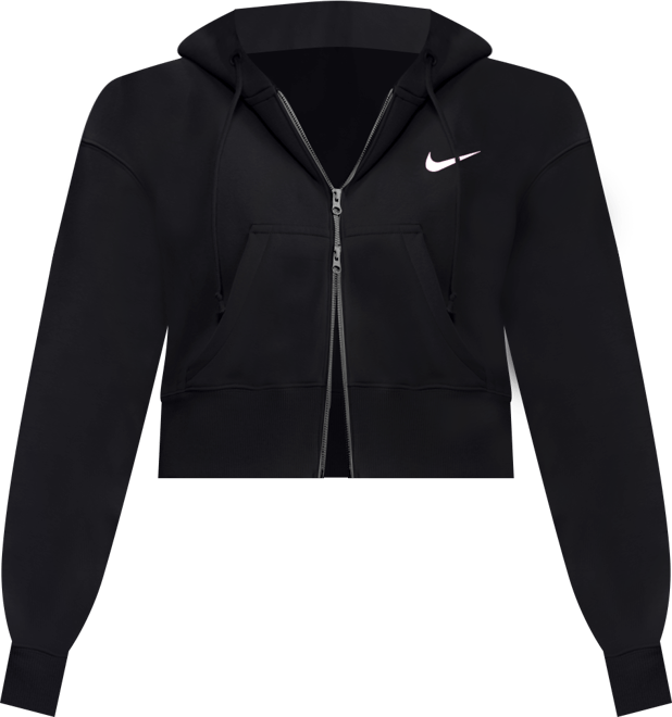Nike Phoenix Fleece Loose Full-Zip Cropped Hoodie