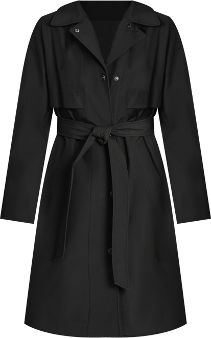 Women's Hooded Bibbed Belted Trench Coat