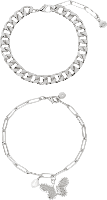 Butterfly Charm Chain Bracelet Sets
