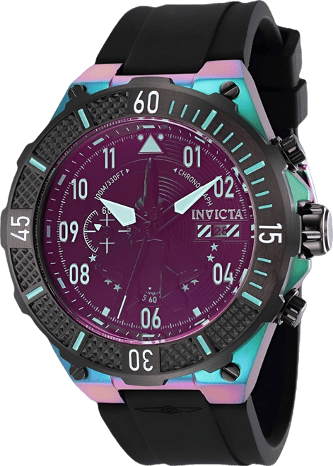 Men's 39901 Aviator Quartz Multifunction Black Dial Watch