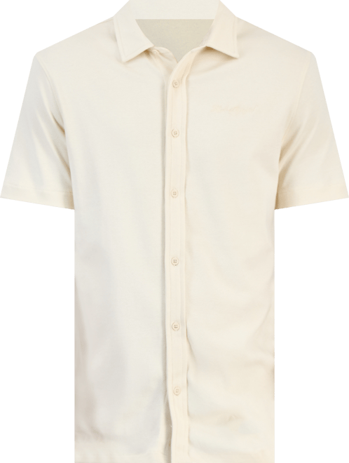 Men's Short Sleeve Collared Knit Button Front T-Shirt