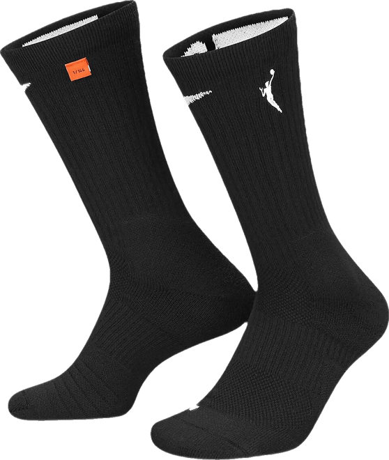 Men's and Women's  Black Wnba Team 13 Elite Performance Crew Socks