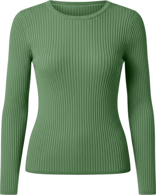 Women's Crewneck Ribbed-Knit Sweater