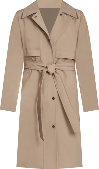 Women's Hooded Bibbed Belted Trench Coat