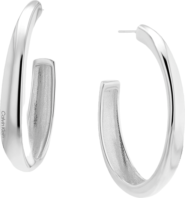 Medium Modern Purity C-Hoop Earrings, 1.97"