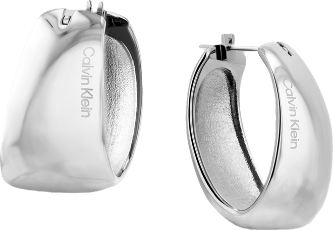 Small Modern Purity Hoop Earrings, 0.97"