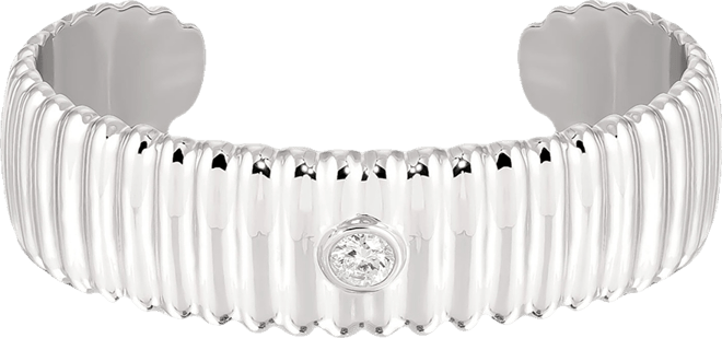 Ribbed Crystal Statement Cuff