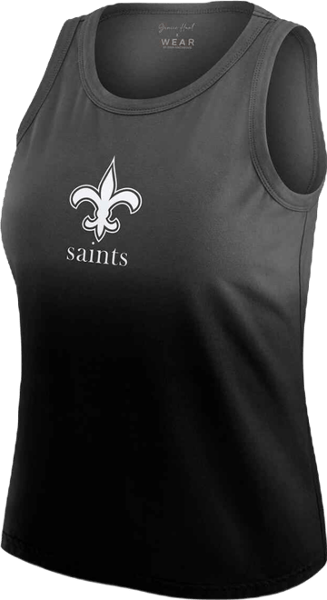 Women's Black New Orleans Saints Ombre Tank Top