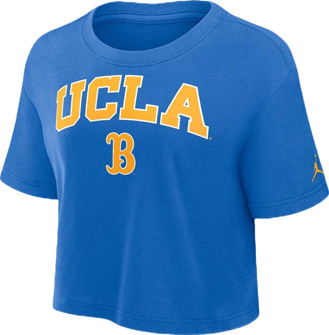 Women's Blue Ucla Bruins Athletic Prep Arch Cropped Performance T-Shirt
