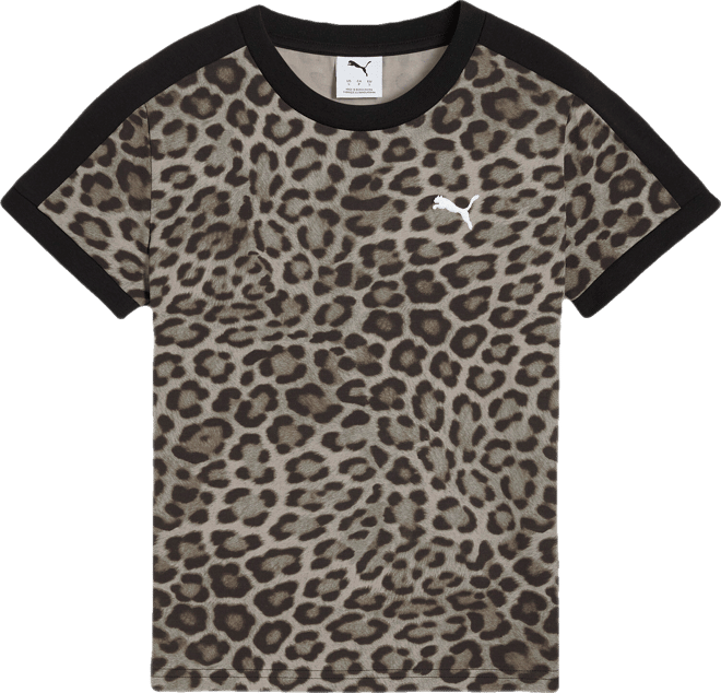 PUMA T7 Leopard Luxe Women's Animal Print Slim T-Shirt
