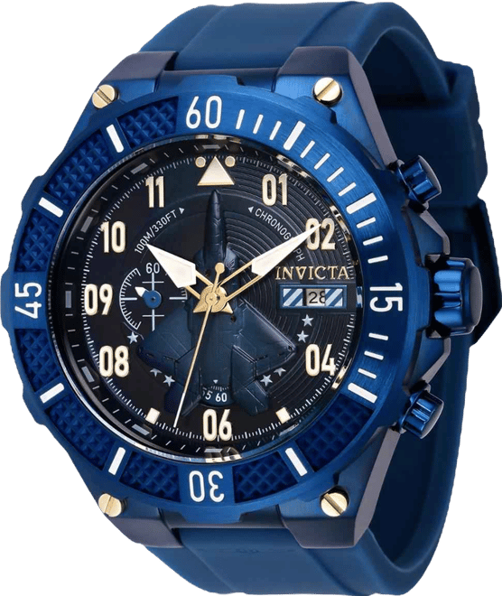 Men's 39893 Aviator Quartz Multifunction Blue Dial Watch
