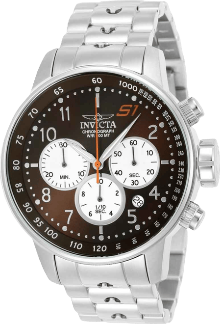 Men's 23081 S1 Rally Quartz Chronograph White, Brown Dial Watch