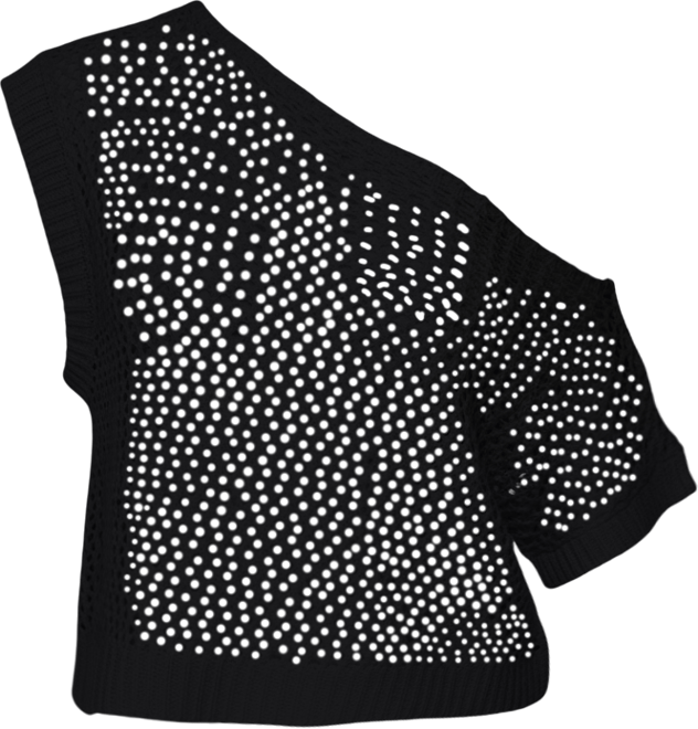 Womens Trix Off Shoulder Open Knit Top