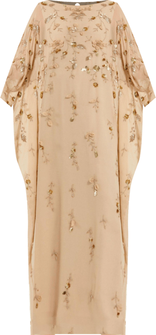 Women's Floral Embellished Trapeze Dress