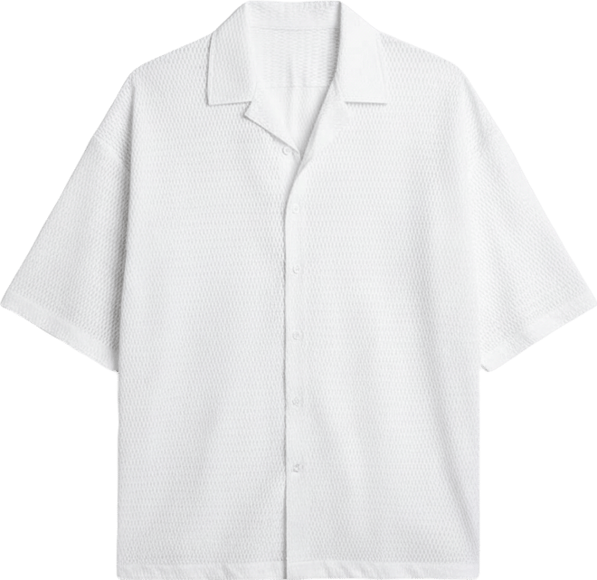 Men's Chalk White Oversized Honeycomb Shirt