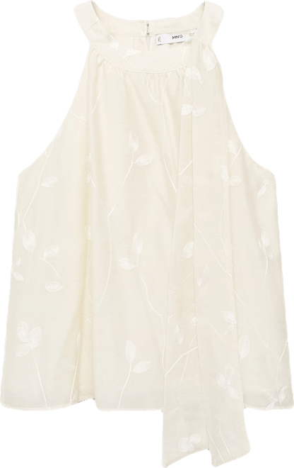 Women's Knot Detail Halter-Neck Top