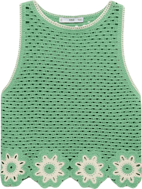 Women's Floral Finishes Crochet Top