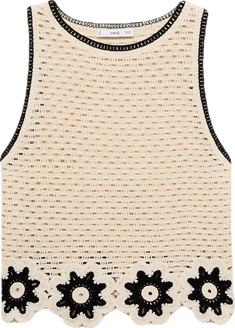 Women's Floral Finishes Crochet Top