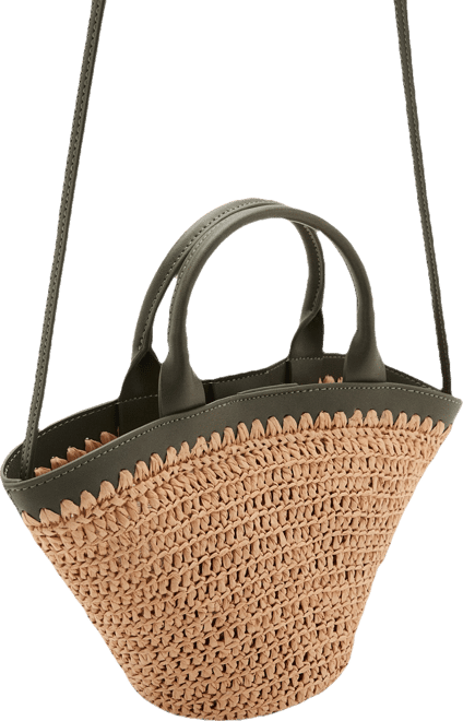 Women's Small Double-Handle Natural Fiber Bag