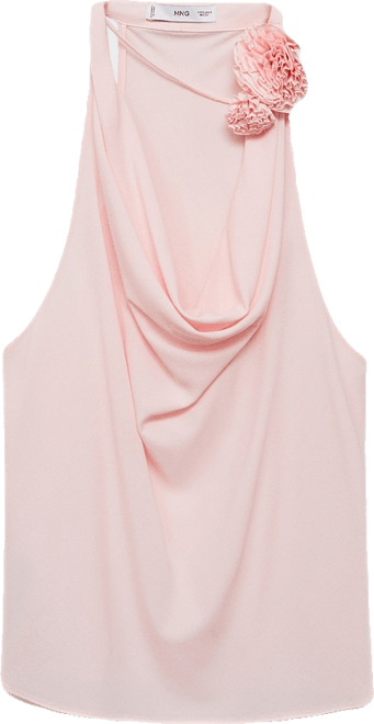 Women's Flower Detail Draped Blouse