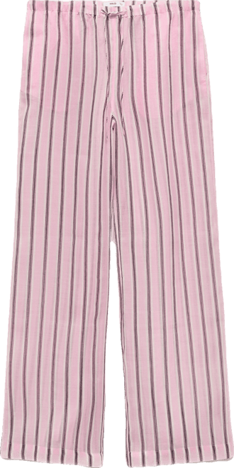 Women's Striped Ramie Pants