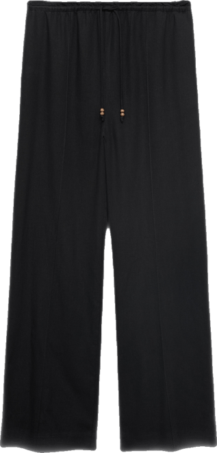 Women's Linen-Blend Elastic Waist Pants
