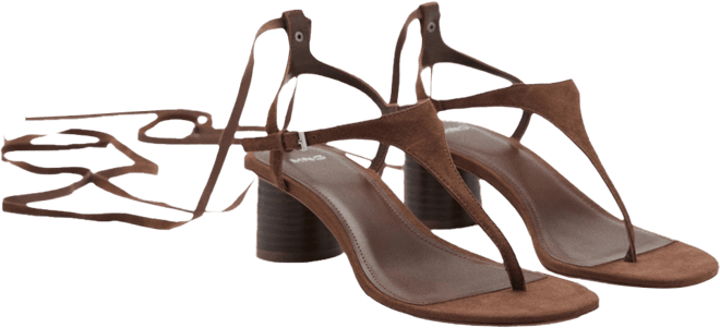 Women's Suede Leather Heeled Sandals