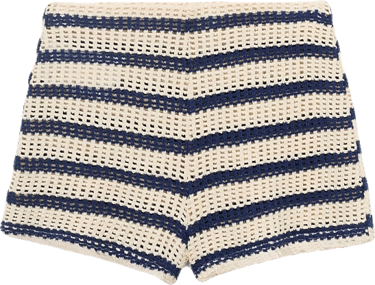 Women's Striped Crochet Shorts
