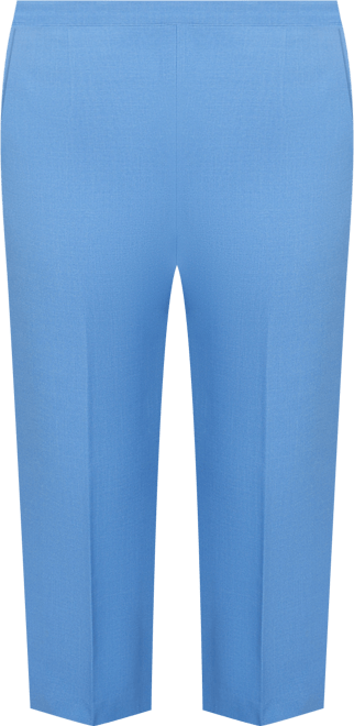 Plus Size Textured Pull On Elastic Short Length Pants