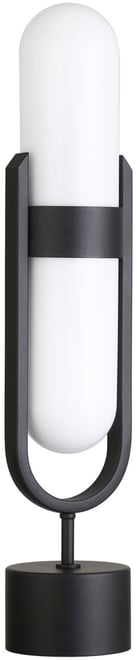 Blair 25" Metal Pill-Shaped Table Lamp with Milk Glass Shade